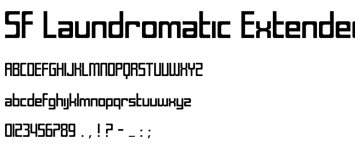 SF Laundromatic Extended font